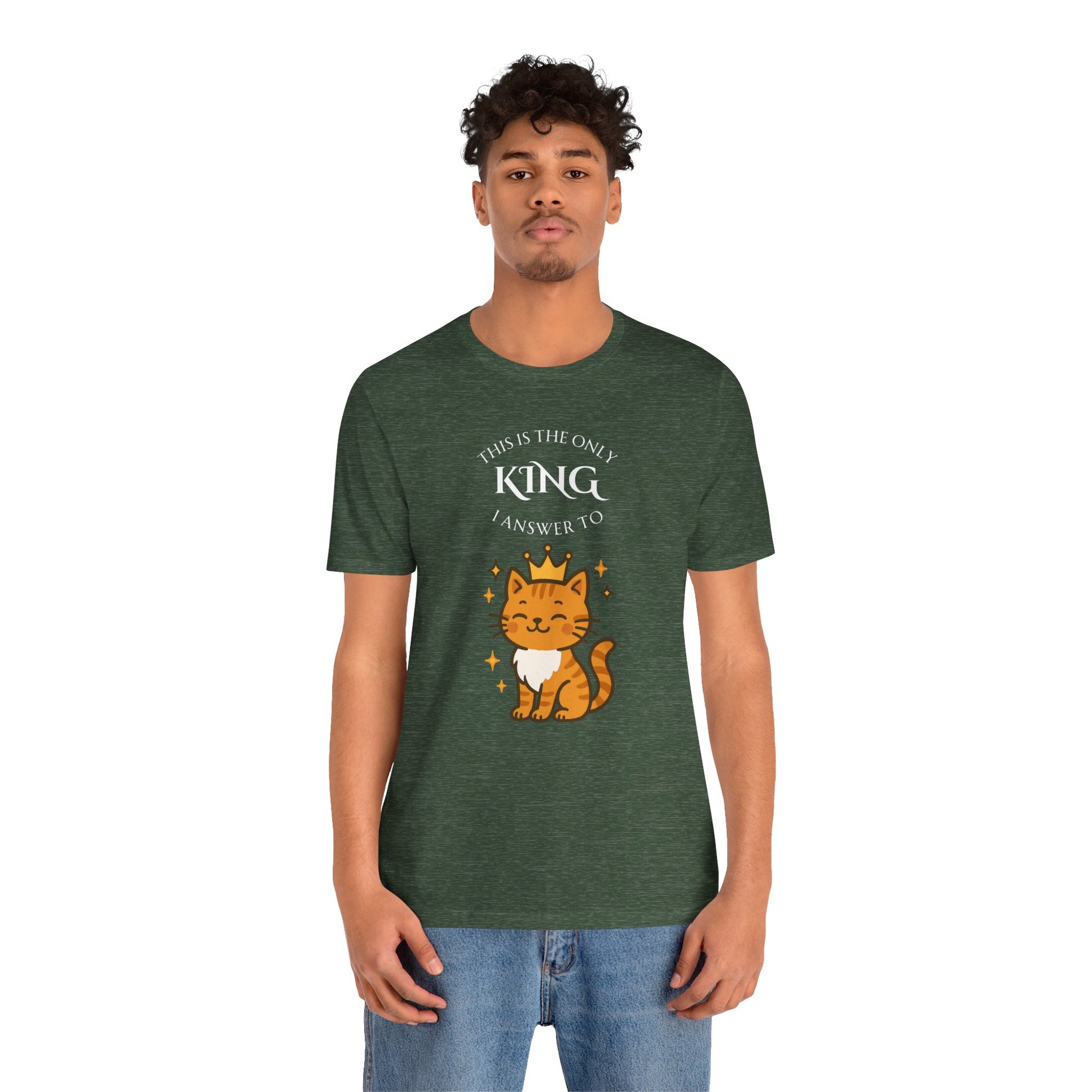 "The Only King I Answer To" T-Shirt – Cute Cat Lady Tee - WhimSpin - https://whimspin.com