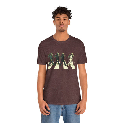Cthulhu Crossing T-Shirt – Beatles Abbey Road Parody Tee | WhimSpin