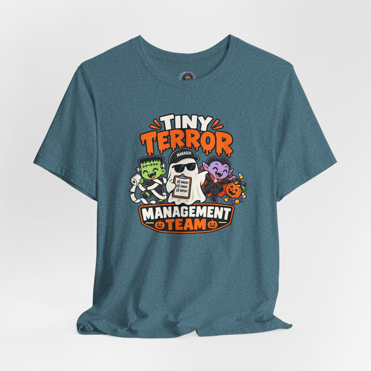 Tiny Terror Management Team T-Shirt – Funny Halloween Parent Tee
