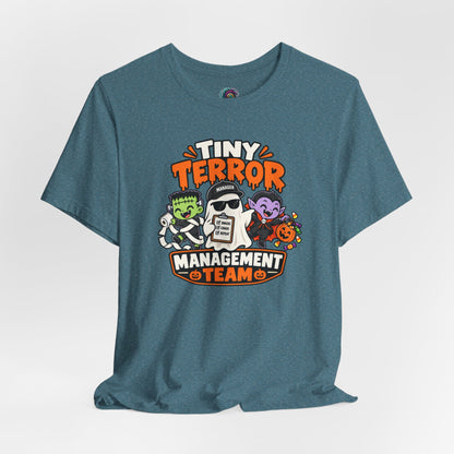 Tiny Terror Management Team T-Shirt – Funny Halloween Parent Tee