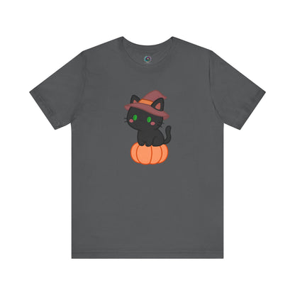 Halloween Cat Shirt – Cute Cat on a Pumpkin Graphic Tee