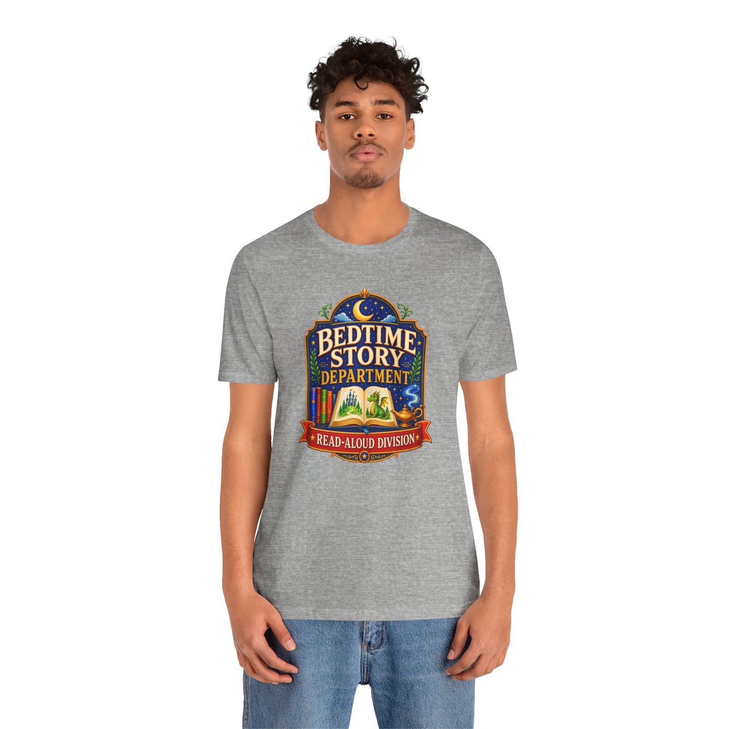 Bedtime Story Department T-Shirt – Read-Aloud Parent Tee