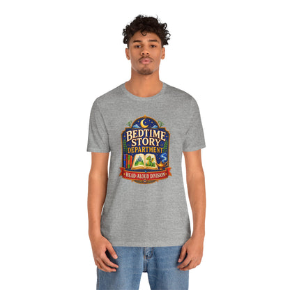Bedtime Story Department T-Shirt – Read-Aloud Parent Tee