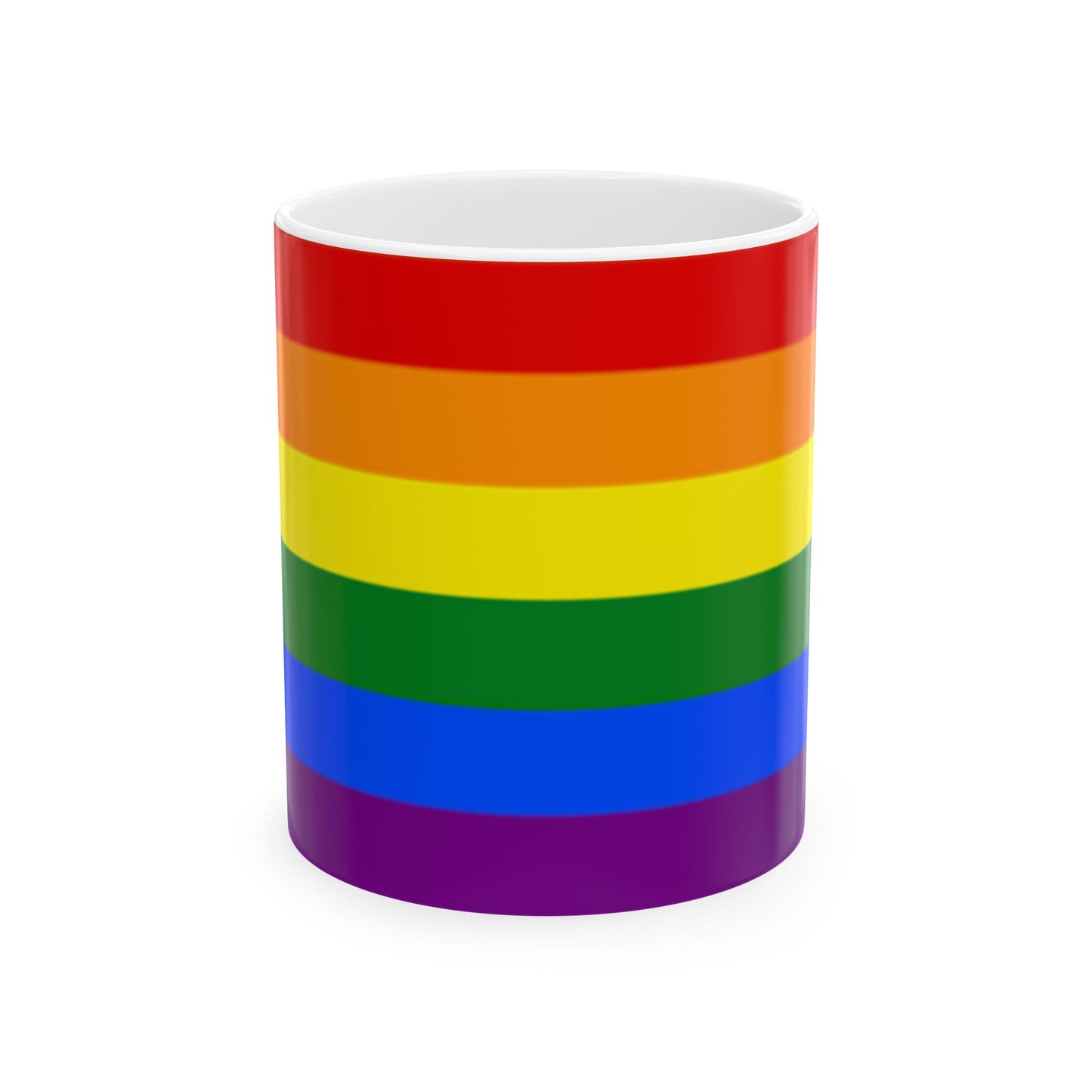 Classic Rainbow Pride Flag Cup – LGBTQ+ Ceramic Mug