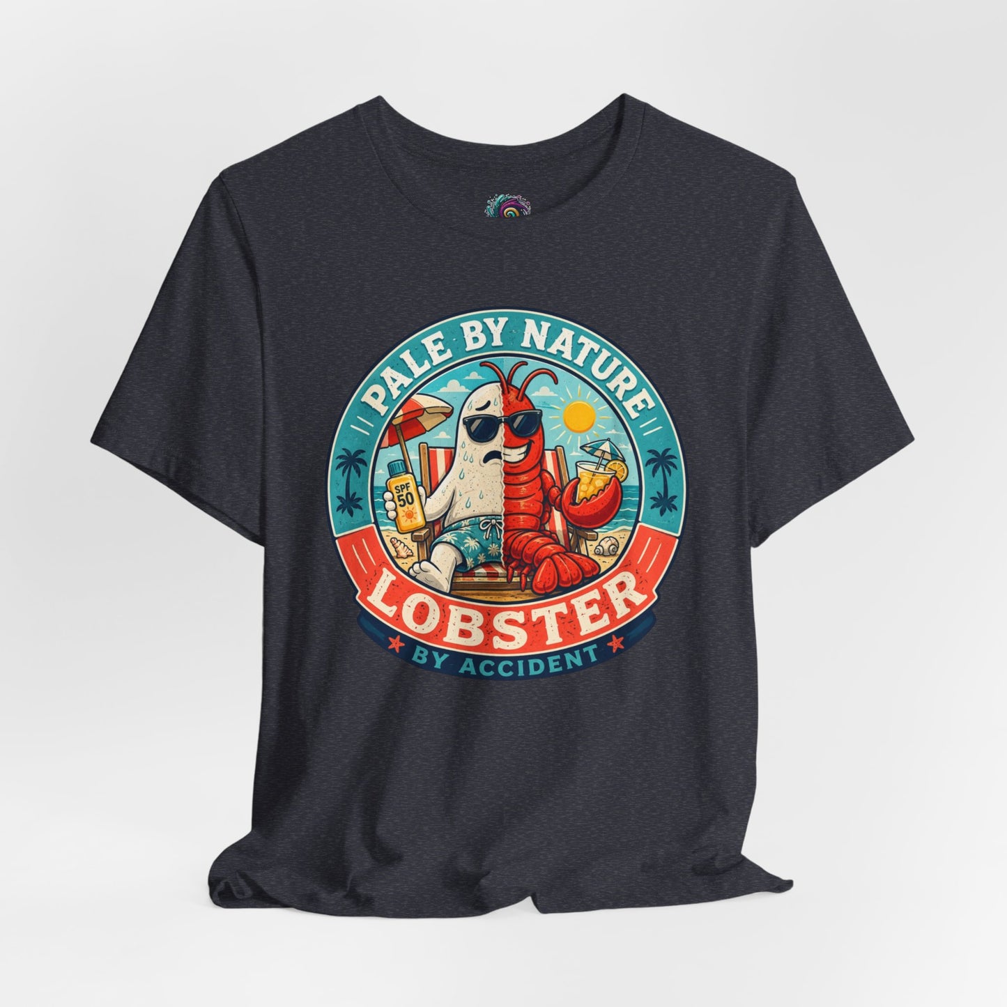 Pale by Nature Lobster by Accident T-Shirt – Funny Sunburn Summer Graphic Tee
