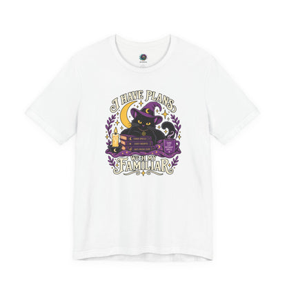 I Have Plans With My Familiar T-Shirt - Funny Witchy Introvert Cat Tee