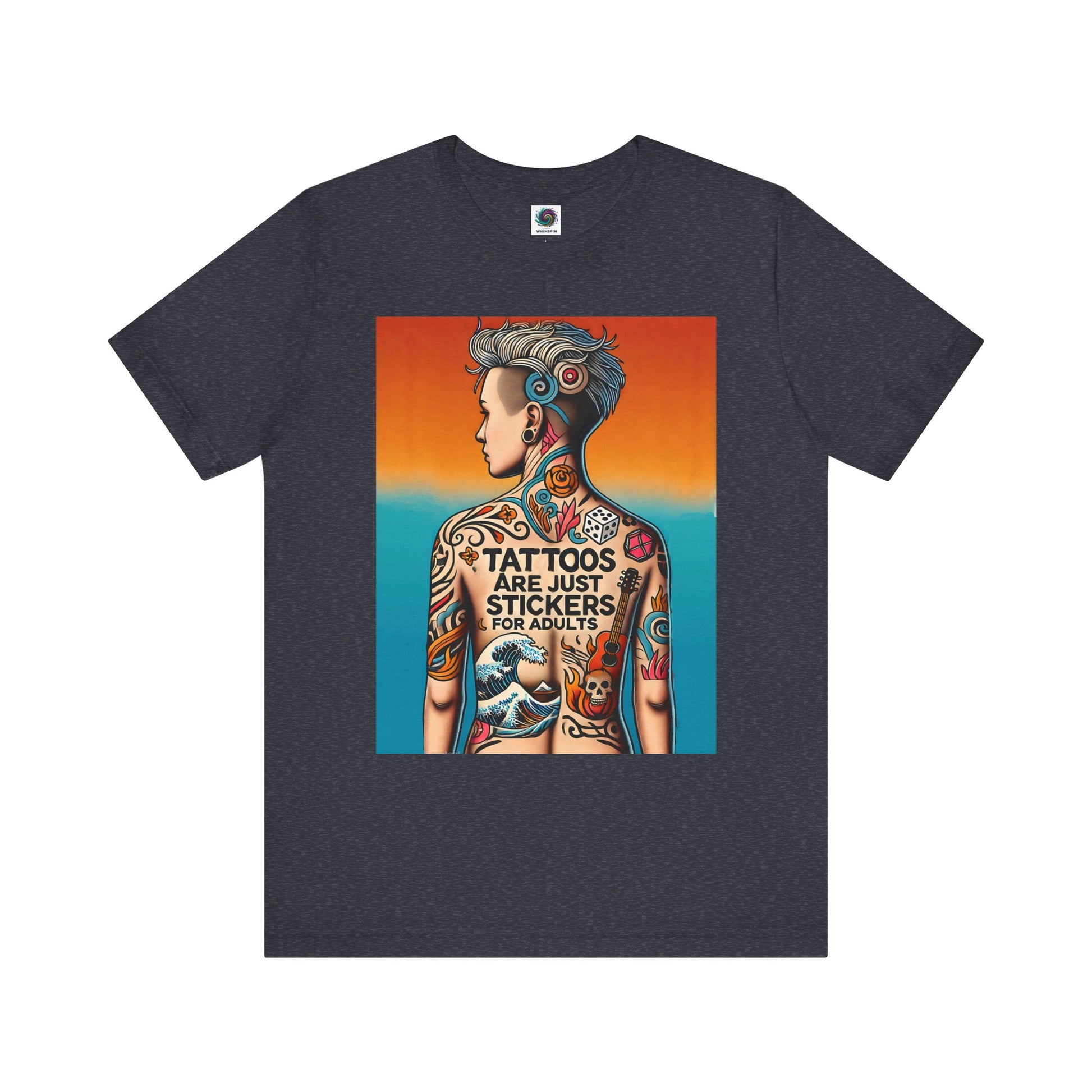 Tattoos Are Just Stickers for Adults T-Shirt – Funny Tattoo Lover Graphic Tee - WhimSpin - https://whimspin.com