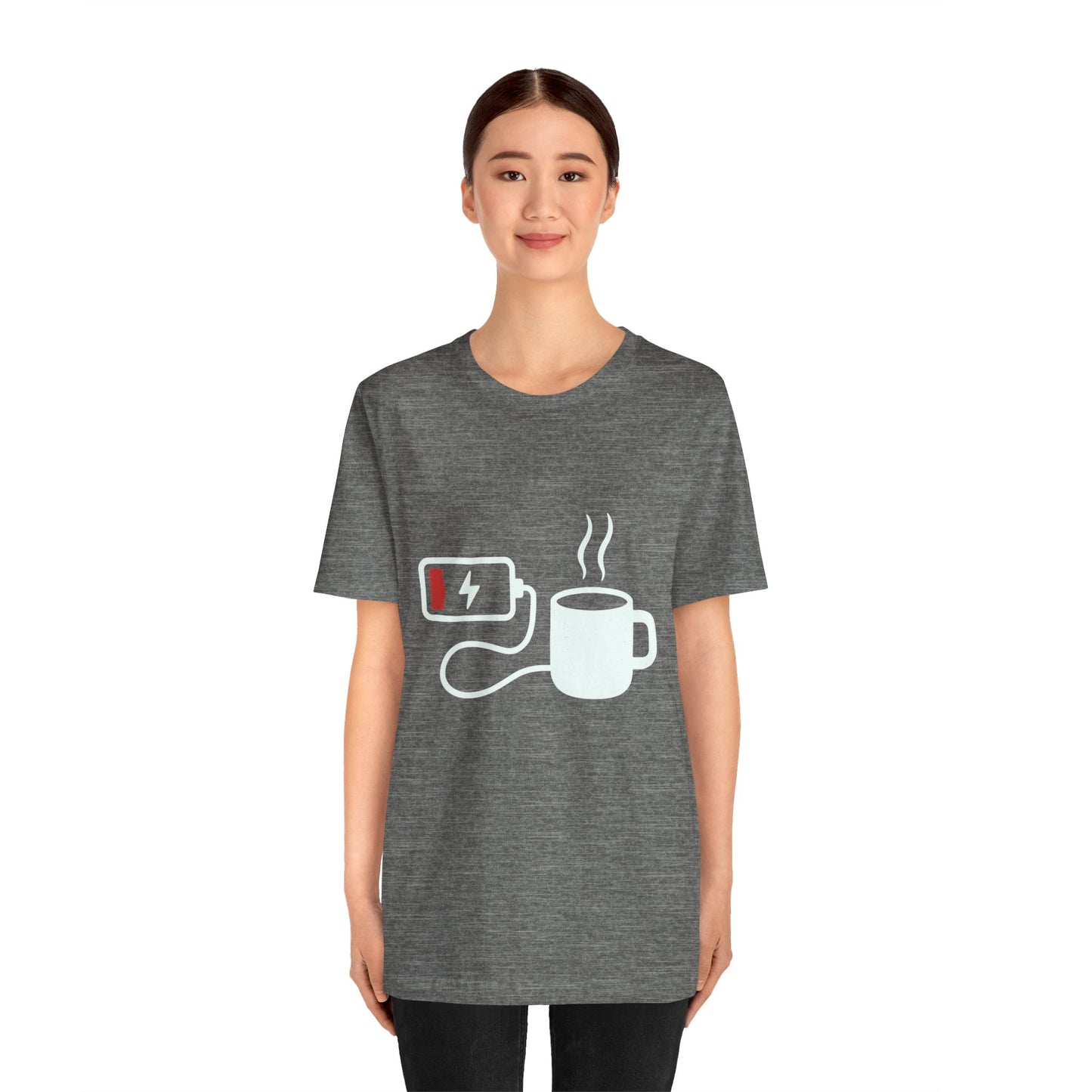 Low Battery Need Coffee Tee – Funny Caffeine Graphic T-Shirt