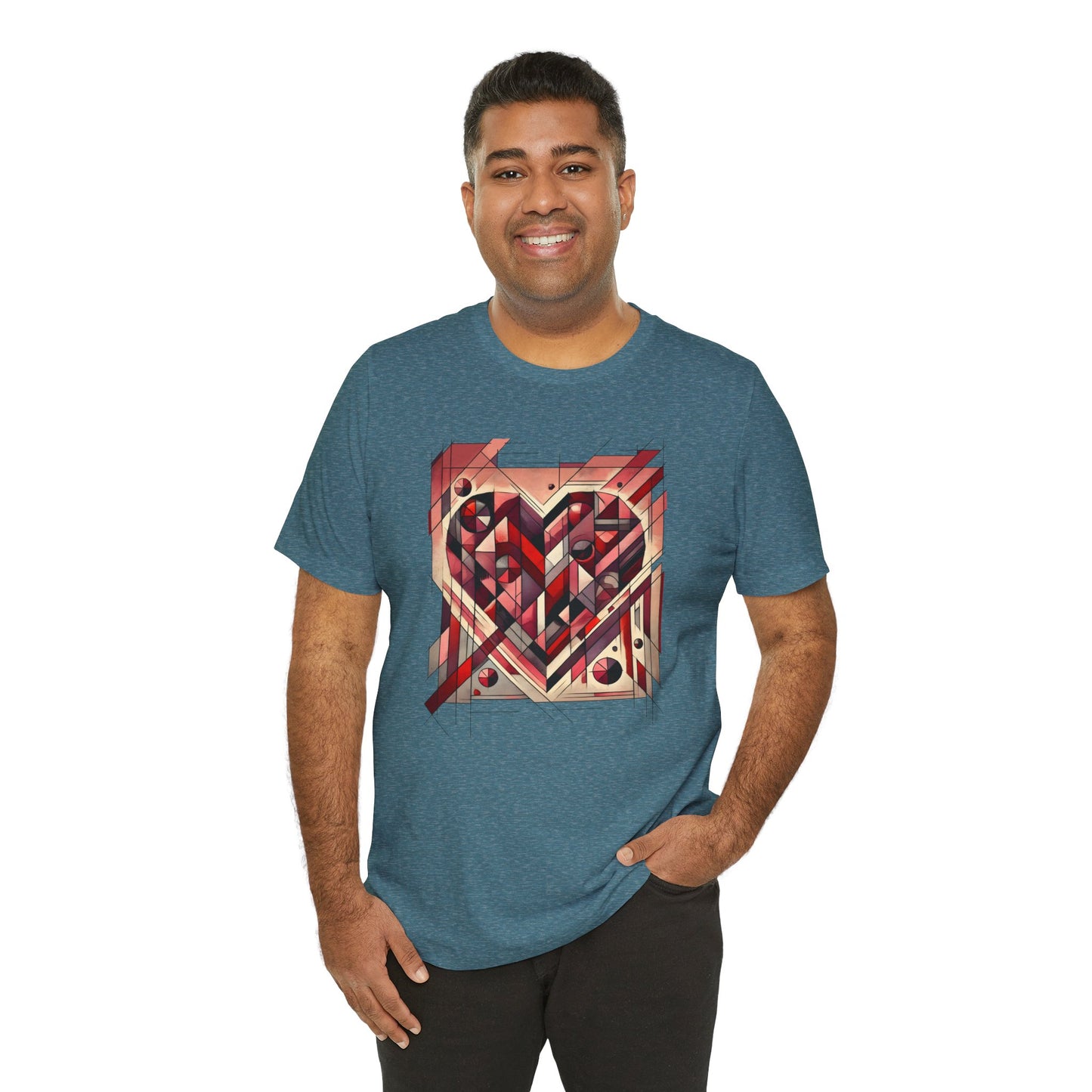Cubist Heart T-Shirt – Modern Art Valentine's Day Graphic Tee