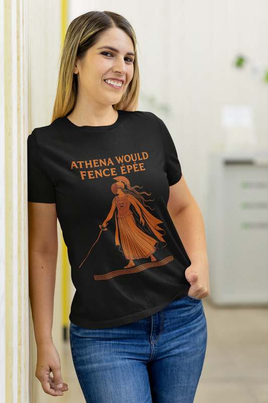 Athena Would Fence Épée Tee – Greek Mythology Fencing Shirt - WhimSpin - https://whimspin.com