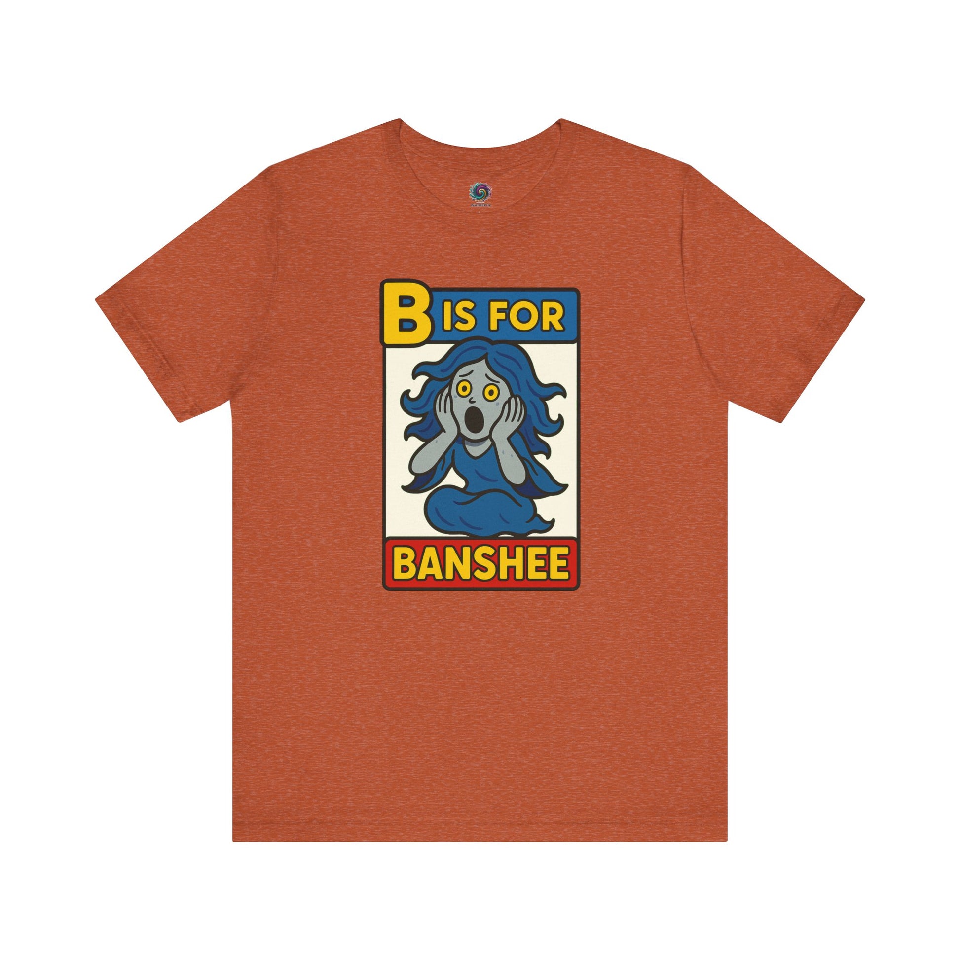 Heather Autumn B is for Banshee Tee with Halloween legend alphabet graphic and funny banshee art