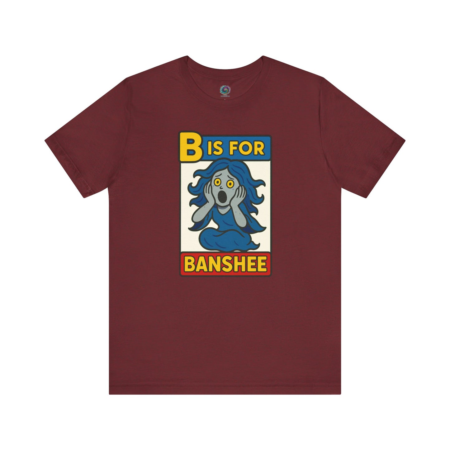 Heather Cardinal B is for Banshee Shirt with Halloween legend alphabet theme and cute banshee print