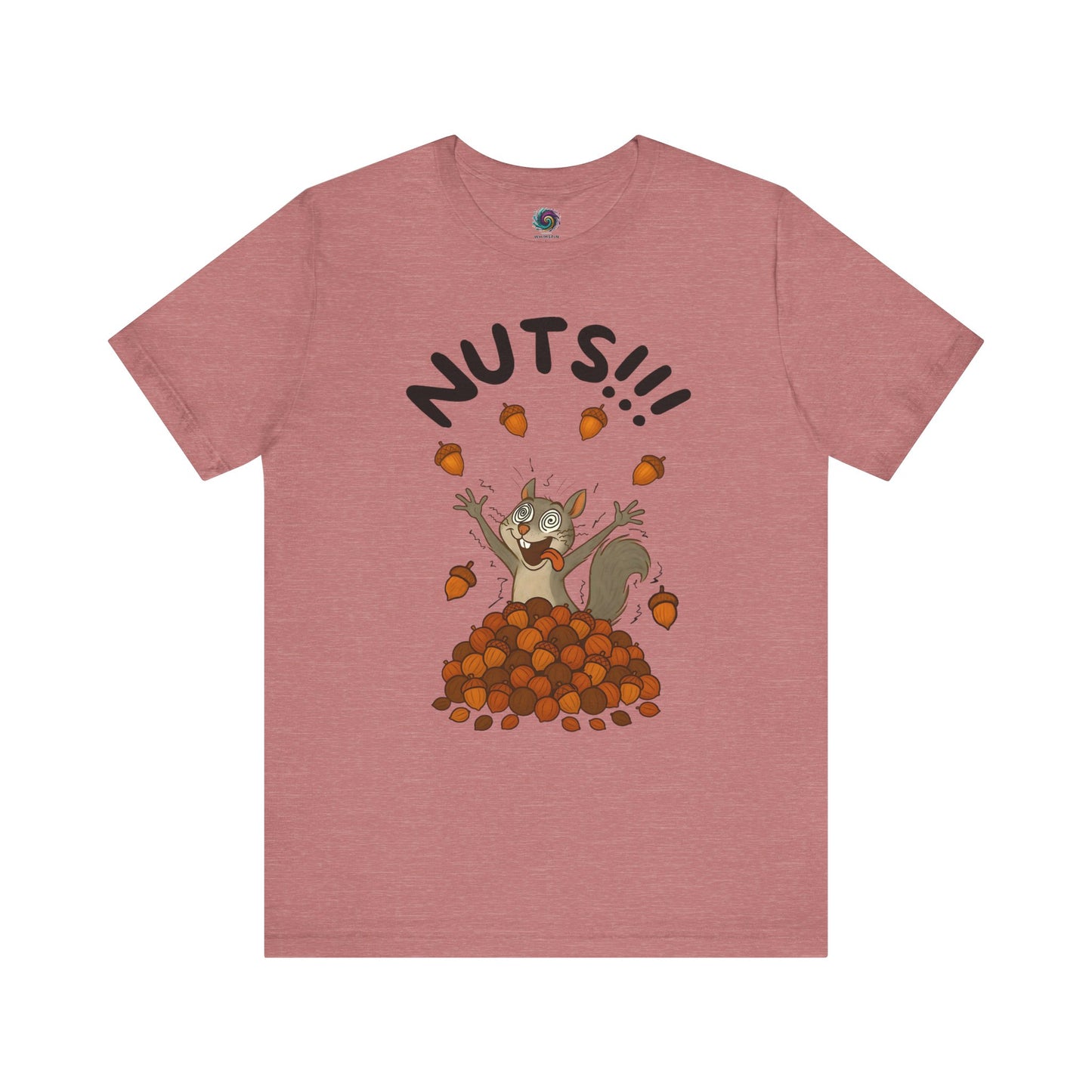 Crazy Squirrel Shirt – Funny Squirrel Nuts T-Shirt for Quirky Style in heather mauve, featuring whimsical squirrel and acorn graphics