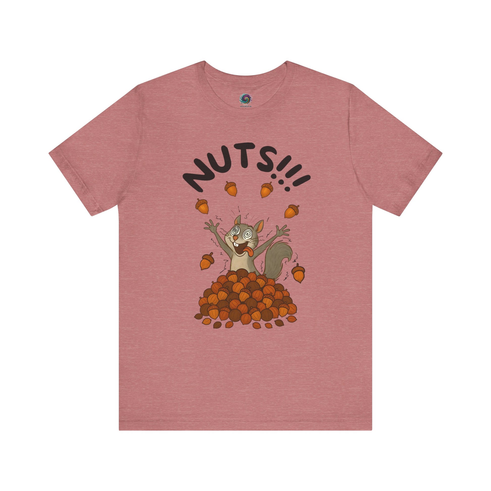 Crazy Squirrel Shirt – Funny Squirrel Nuts T-Shirt for Quirky Style in heather mauve, featuring whimsical squirrel and acorn graphics