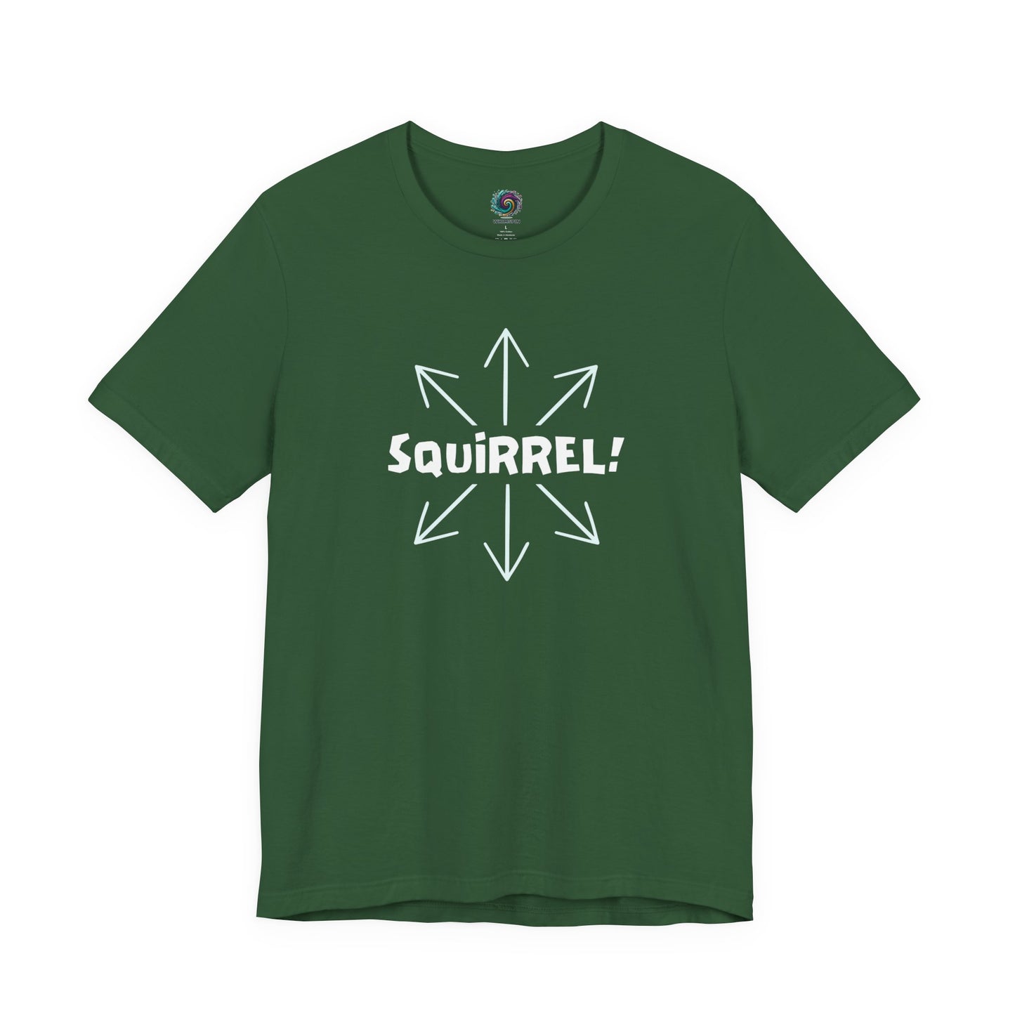 Squirrel Distracted Mind T-Shirt – Funny Attention Graphic Tee in Evergreen with a clean distracted mind graphic for adhd humor fans.