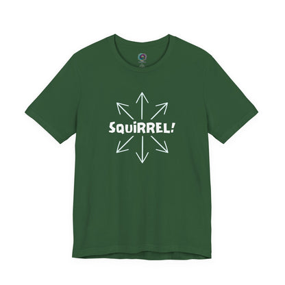 Squirrel Distracted Mind T-Shirt – Funny Attention Graphic Tee in Evergreen with a clean distracted mind graphic for adhd humor fans.
