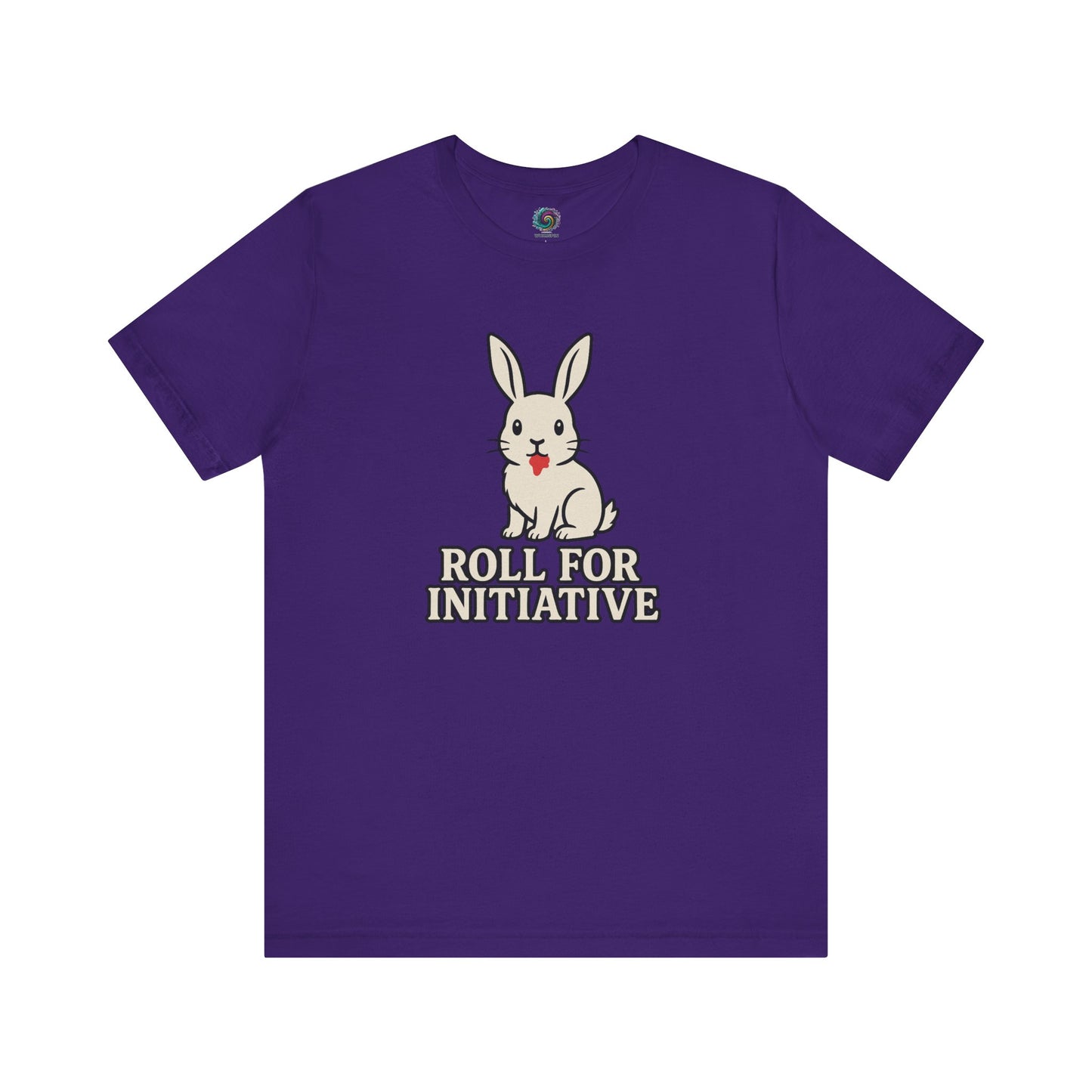 Roll for Initiative T-Shirt – Killer Bunny Humor Gaming Tee in team purple, inspired by Dungeons and Dragons and comedic legends