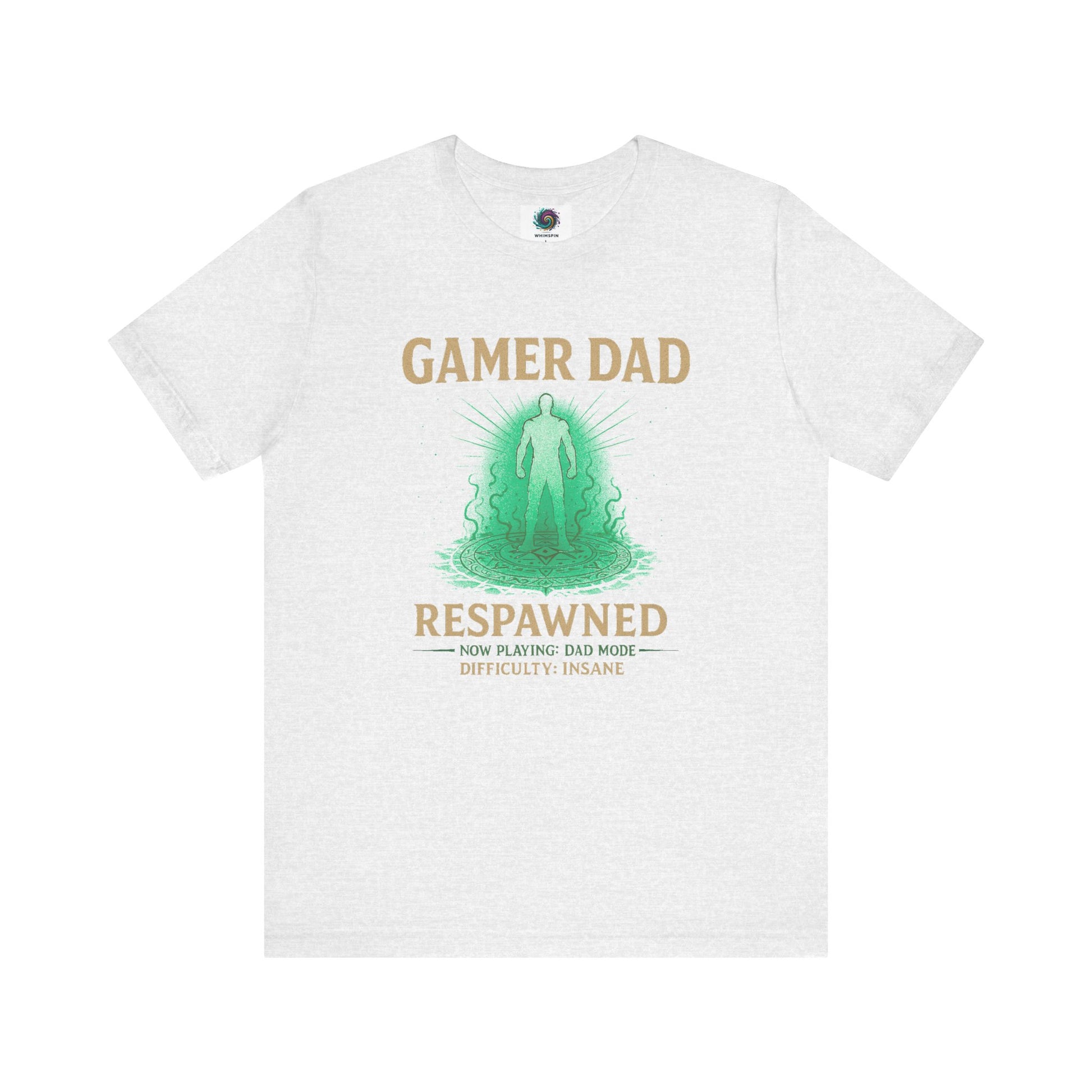 Gamer Dad Respawned T-Shirt – Funny New Dad Shirt for Gamers in light ash grey, ideal for nerdy new dads.