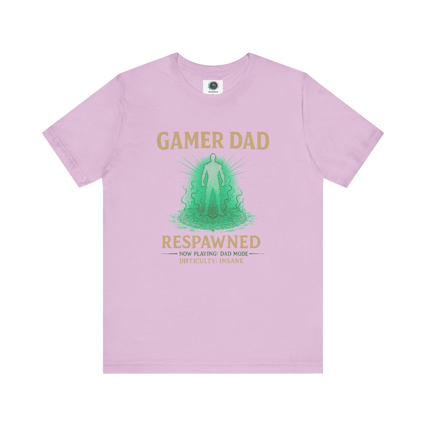 Gamer Dad Respawned T-Shirt – Funny New Dad Shirt for Gamers in soft lilac, quirky tee for gamer dads.