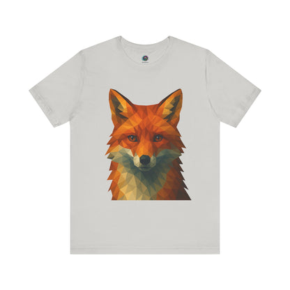 Grey Geometric Fox T-Shirt – Polygon Animal Tee with Nature Vibes - WhimSpin - https://whimspin.com