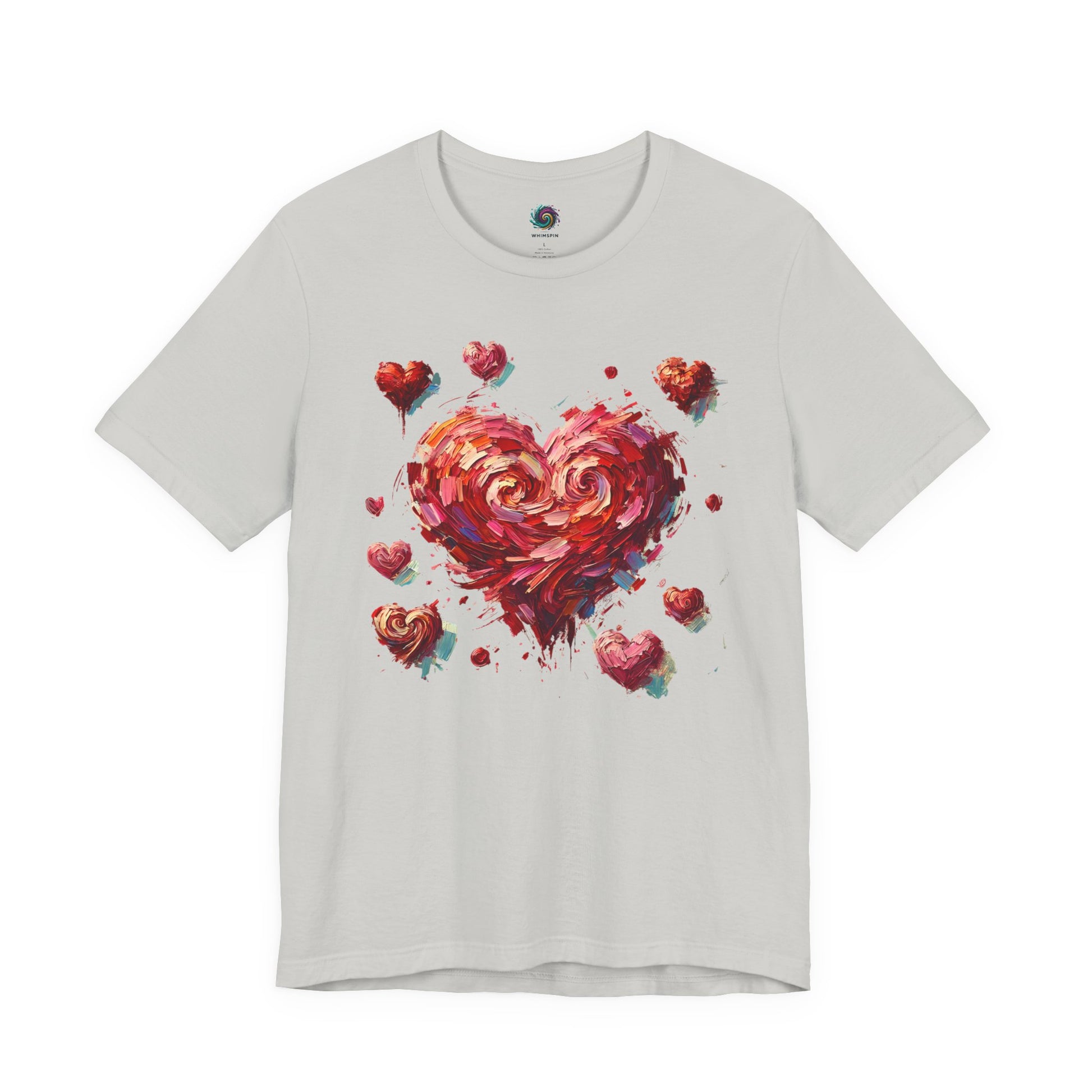 Silver Flat Lay of Artistic Heart Shirt