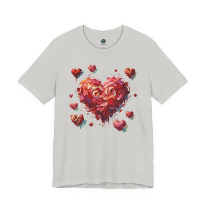 Silver Flat Lay of Artistic Heart Shirt