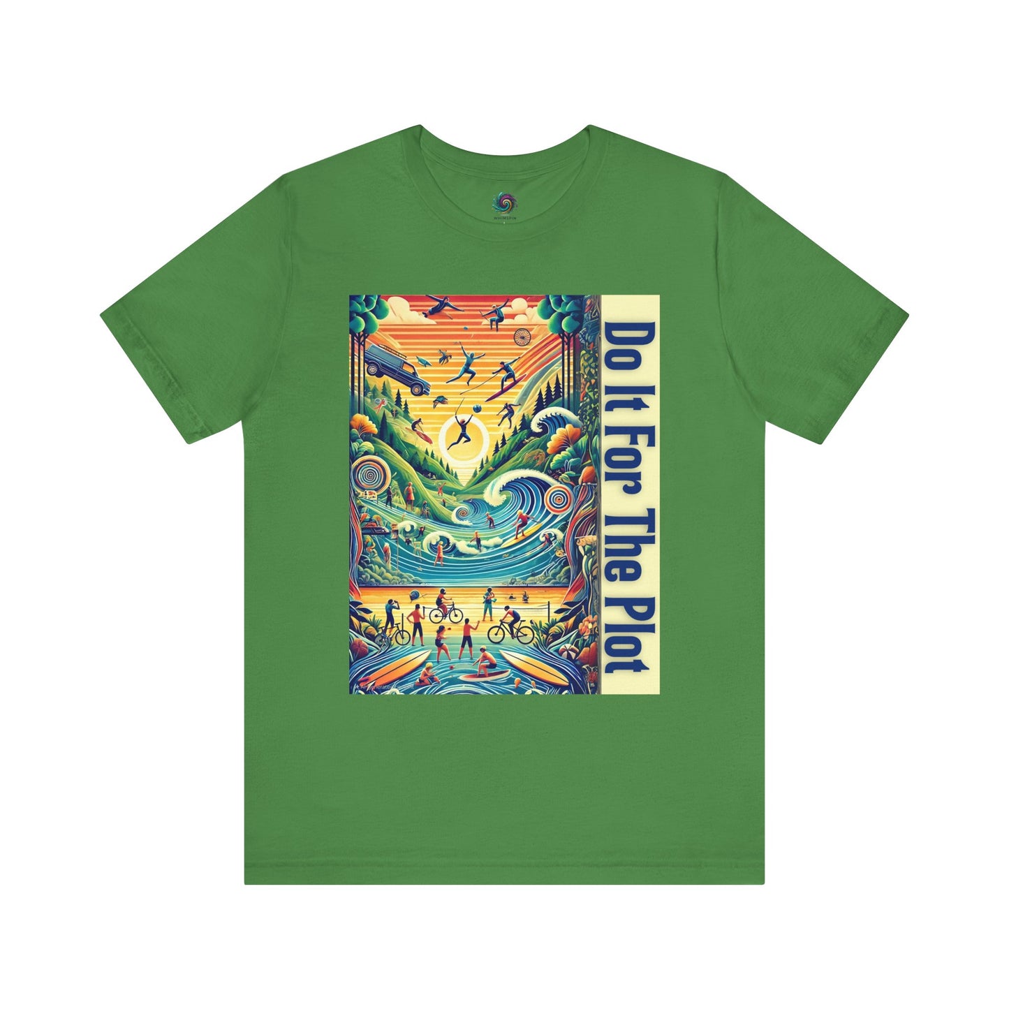 Do It For The Plot t shirt in leaf green – colorful forest and adventure tee for seekers of plot twists