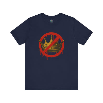 No Kings T-Shirt – Anti-Monarchy Protest Tee for Global Rebels in dark navy blue with bold protest graphic