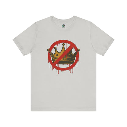 No Kings T-Shirt – Anti-Monarchy Protest Tee for Global Rebels in soft silver shade featuring anti-royalty design
