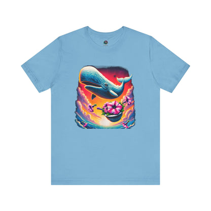 Oh No Not Again Petunias and Whale Tee – comic and surreal petunias oh no not again shirt in ocean blue