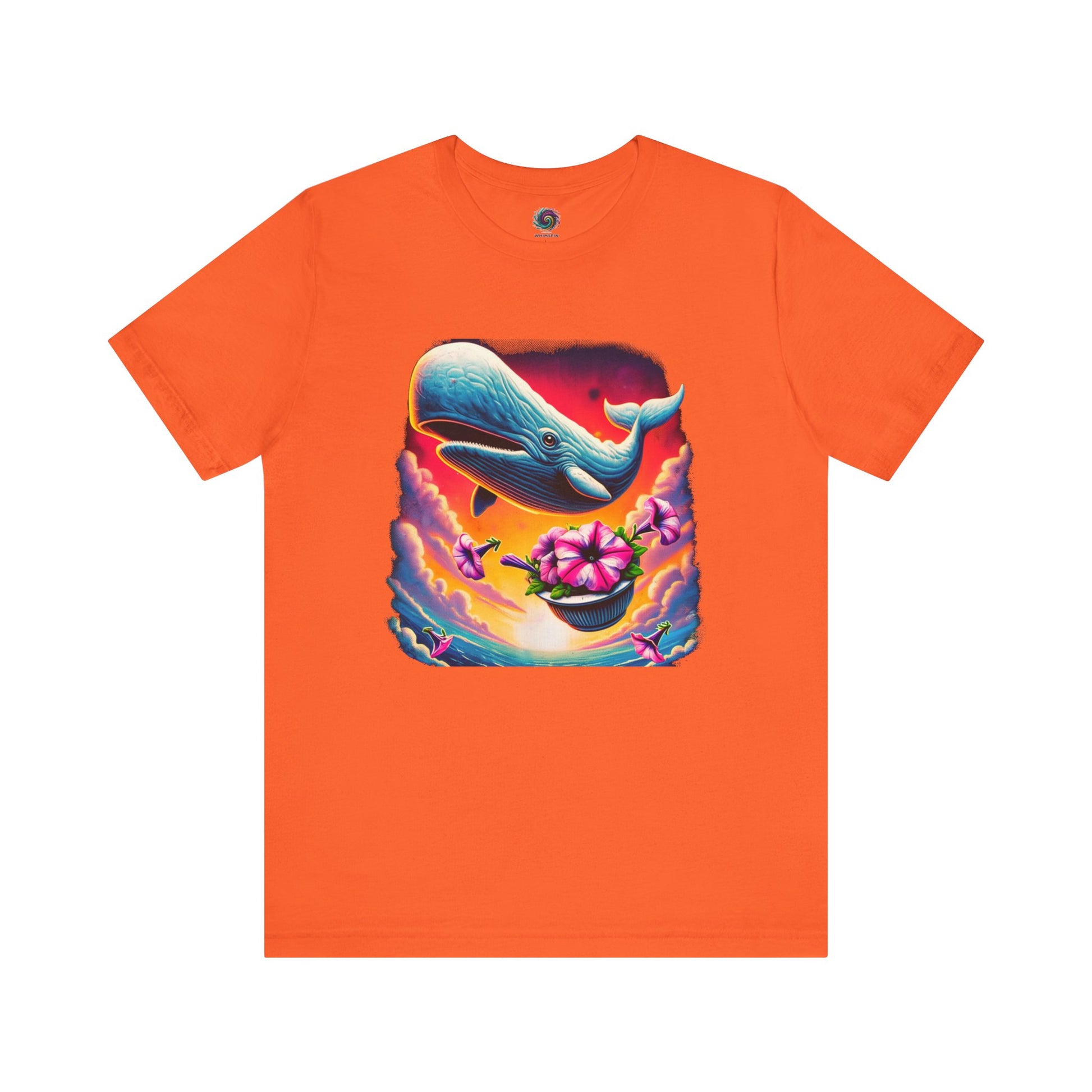 Oh No Not Again Petunias and Whale Tee – oh no not again petunias shirt in orange, great for fans of surreal humor and hitchhikers references