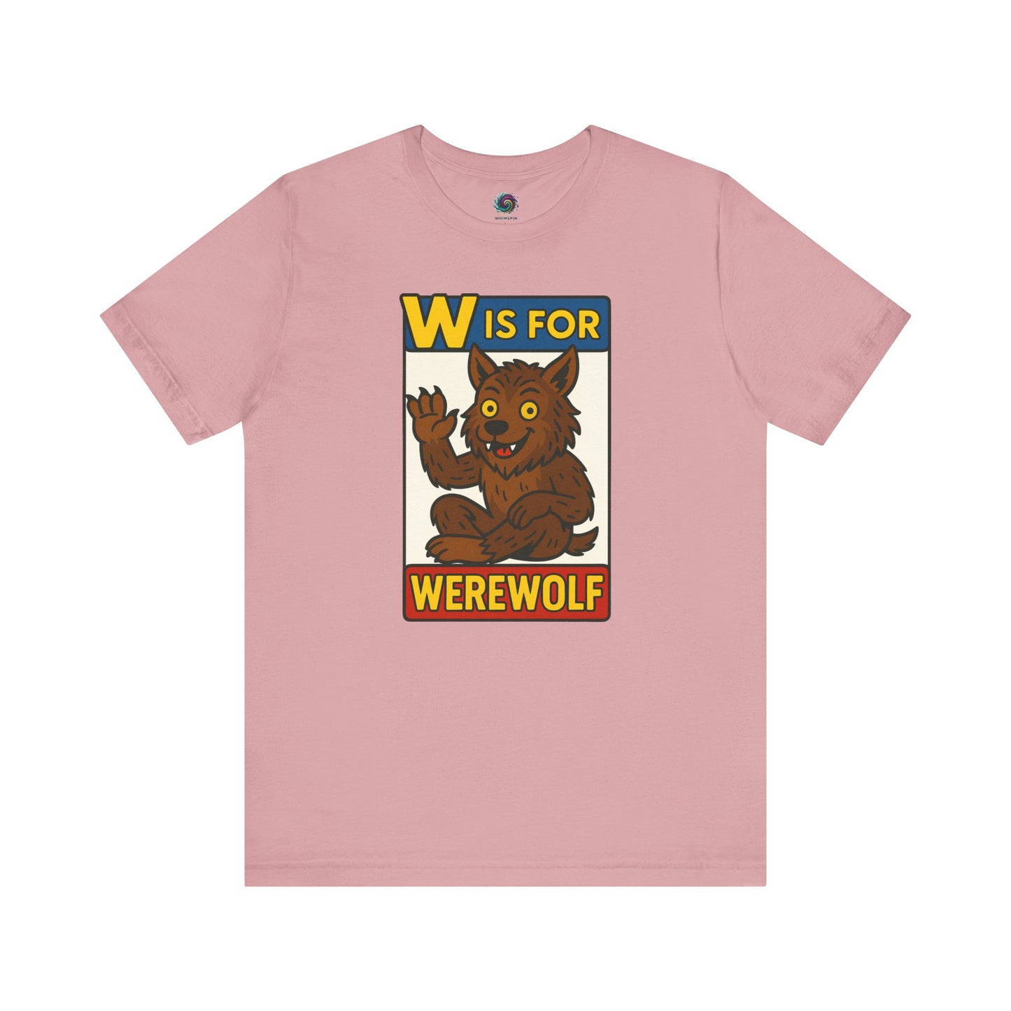 W is for Werewolf T-Shirt in orchid, a pastel option for lovers of cute spooky style