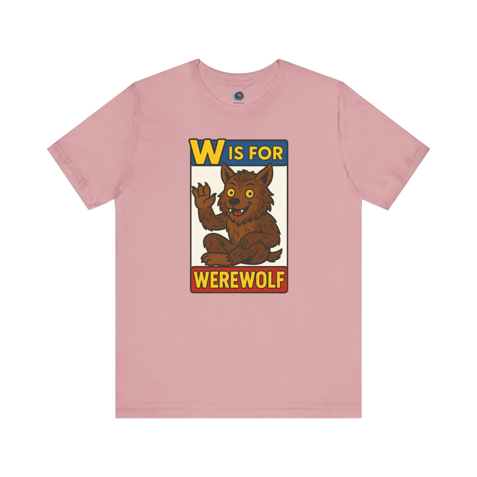 W is for Werewolf T-Shirt in orchid, a pastel option for lovers of cute spooky style
