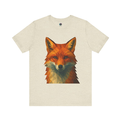Pale Lime Green Geometric Fox T-Shirt – Polygon Animal Tee with Nature Vibes - WhimSpin - https://whimspin.com