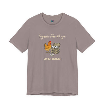 Funny Egg Dealer Chicken Shirt – Farm Humor for Chicken Moms in Pebble Brown, featuring the rustic chicken and egg carton artwork with cozy farm vibes.