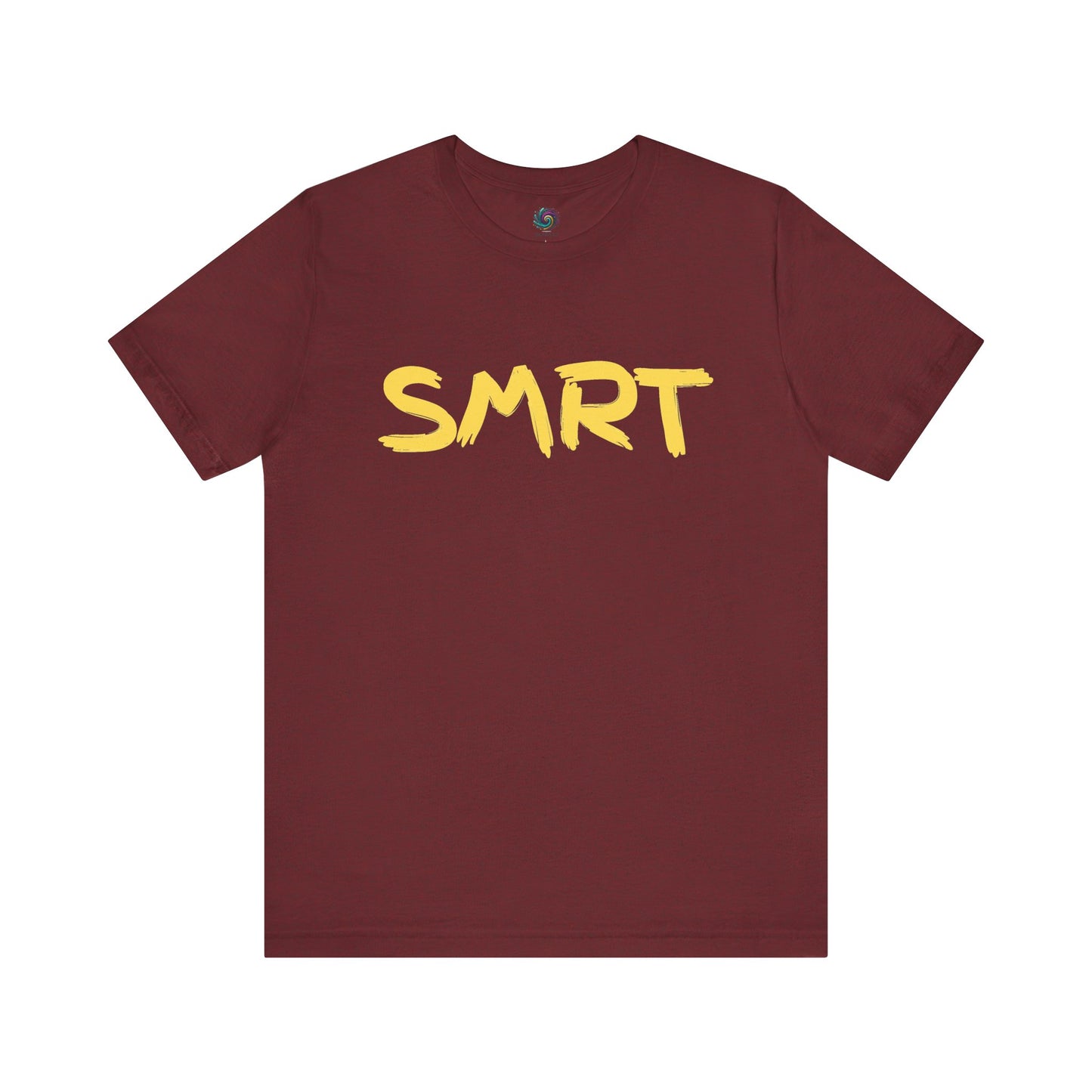 SMRT T-Shirt – Funny Misspelled Smart Shirt in Heather Cardinal offering a clever, comedic take on intelligence