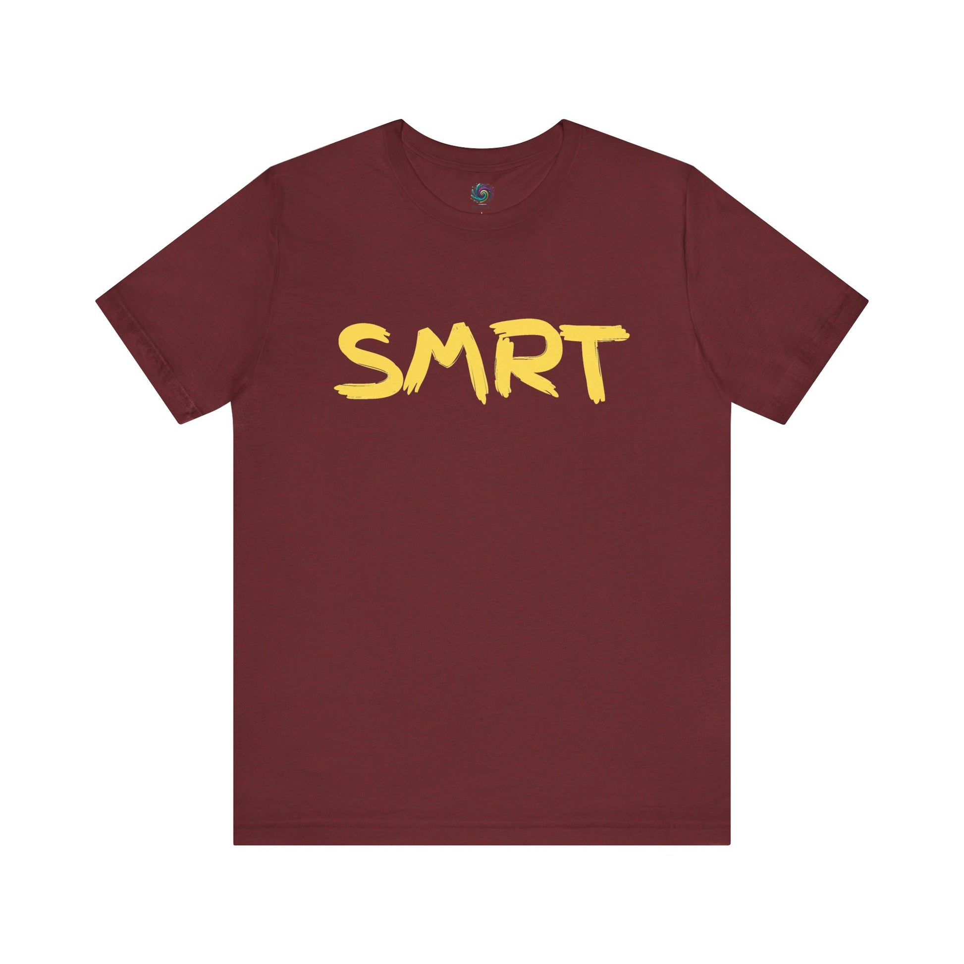 SMRT T-Shirt – Funny Misspelled Smart Shirt in Heather Cardinal offering a clever, comedic take on intelligence