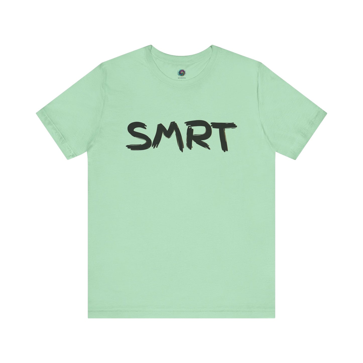 SMRT T-Shirt – Funny Misspelled Smart Shirt in mint green with yellow text, delivering playful sarcasm with a clean aesthetic