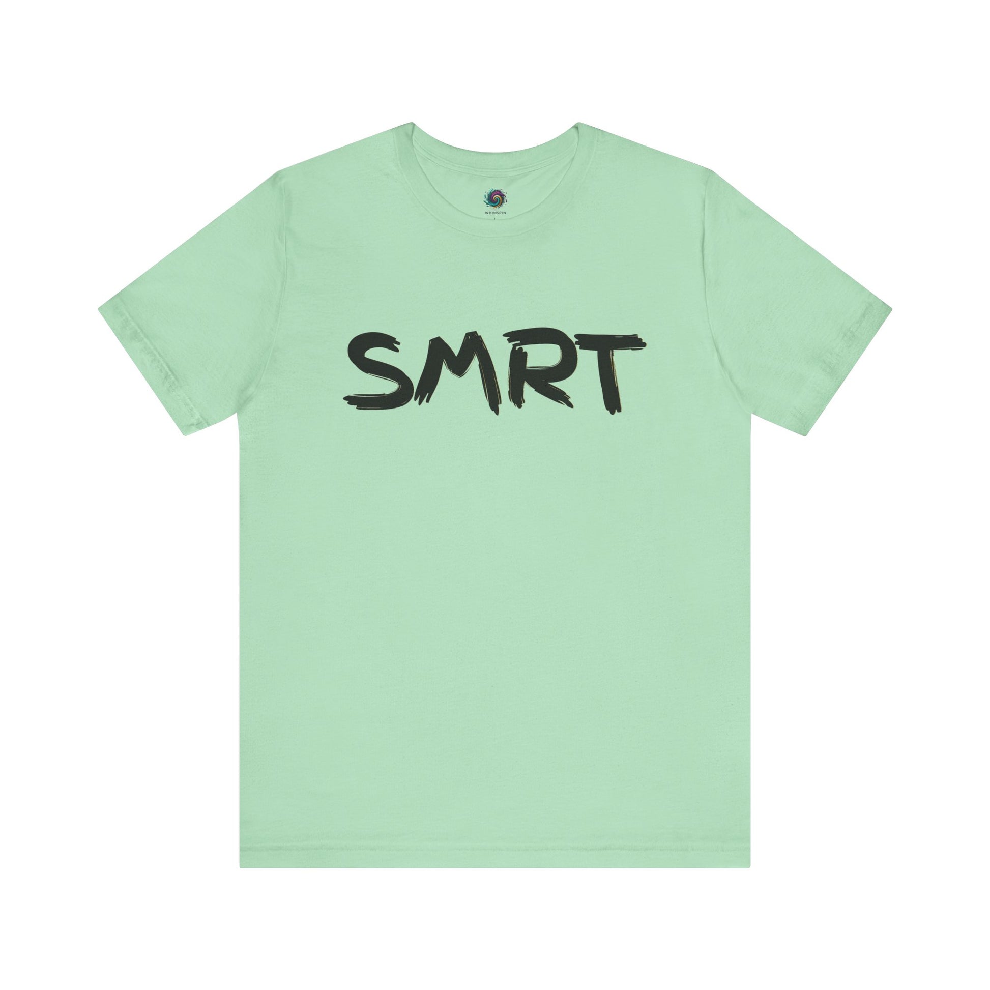 SMRT T-Shirt – Funny Misspelled Smart Shirt in mint green with yellow text, delivering playful sarcasm with a clean aesthetic