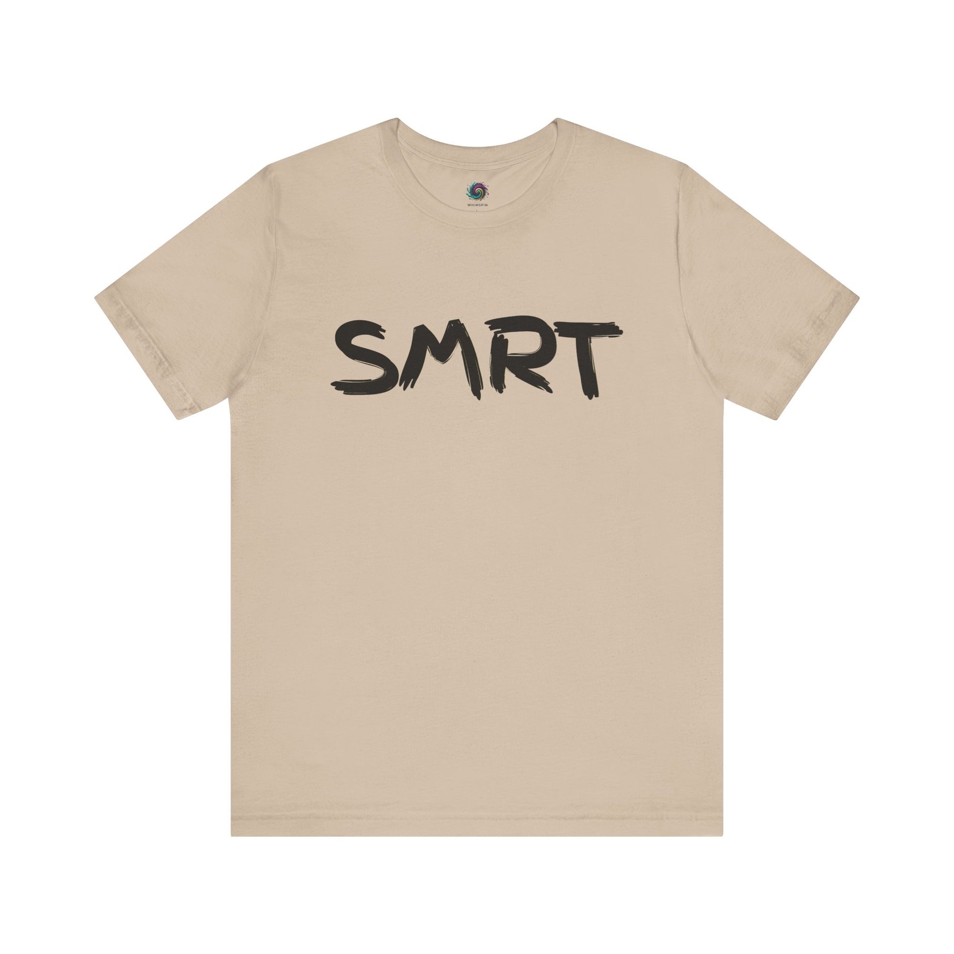 SMRT T-Shirt – Funny Misspelled Smart Shirt in earthy tan with eye-catching yellow text, ideal for fans of understated humor