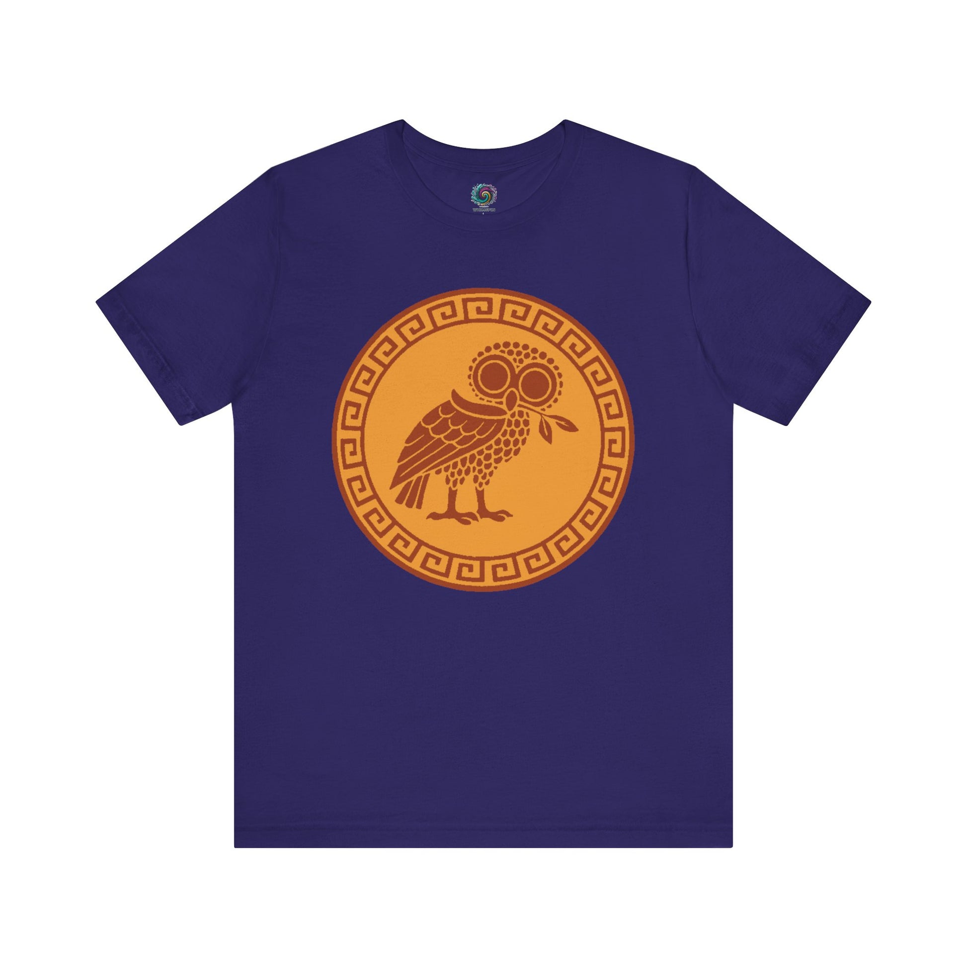 Team Navy Athena’s Owl T-Shirt – Greek Mythology Bird Tee from WhimSpin on a white background