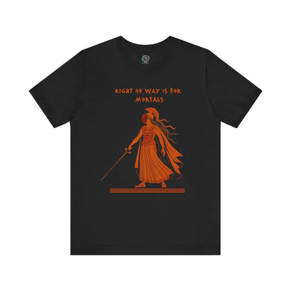 Right of Way Is for Mortals T-Shirt – Athena Fencing Tee for Myth & Sport Fans - WhimSpin - https://whimspin.com