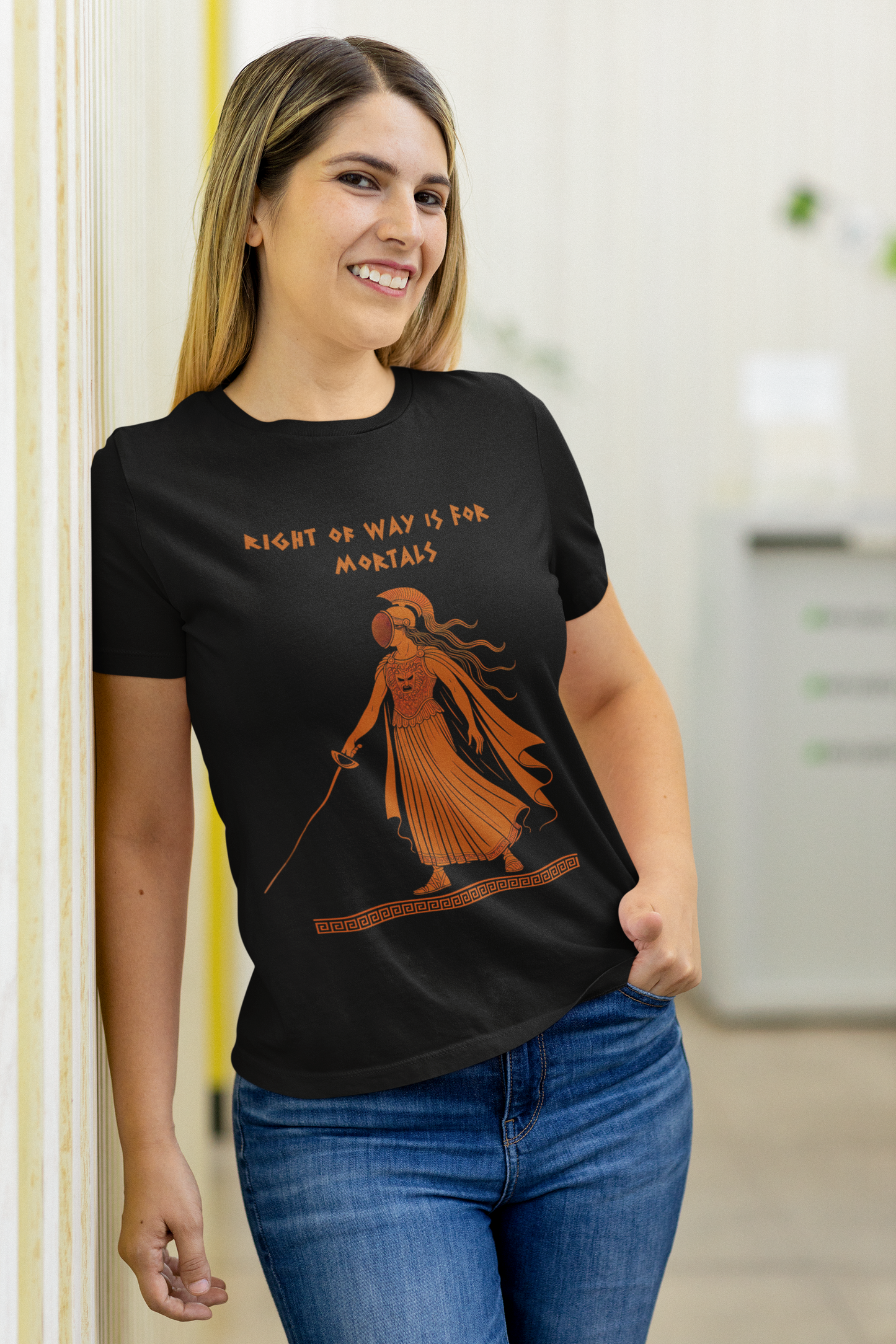 Right of Way Is for Mortals T-Shirt – Athena Fencing Tee for Myth & Sport Fans - WhimSpin - epee https://whimspin.com