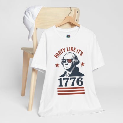 Party Like It's 1776 T-Shirt – Funny 4th of July Tee with George Washington Graphic - WhimSpin - https://whimspin.com